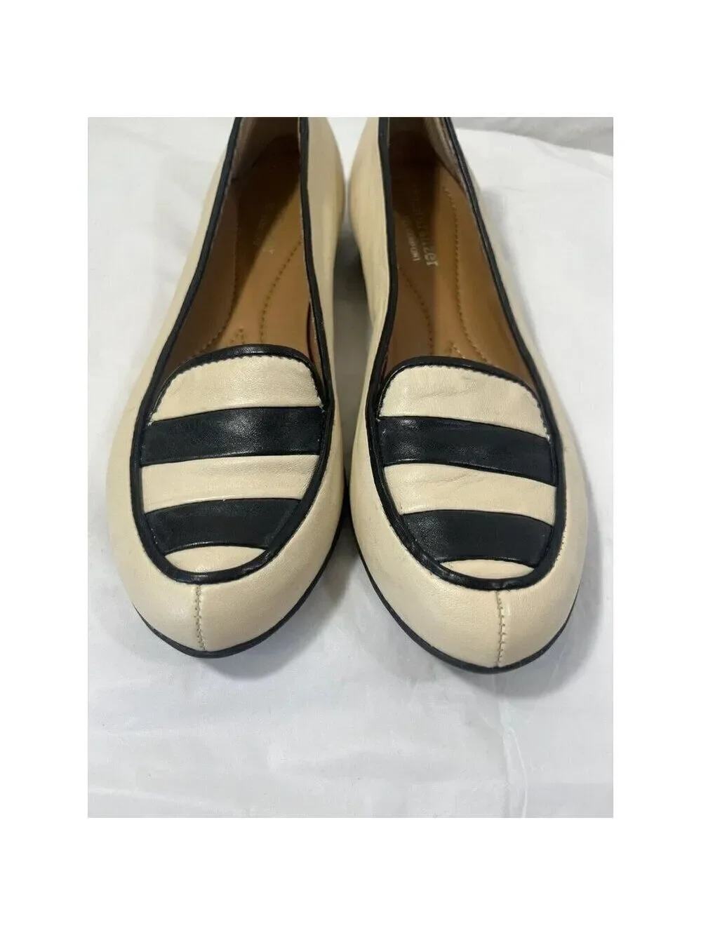 Naturalizer Women's Simone Loafer Flats Slip On Size 7 N Cream Black Striped